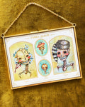Family Album, Skull Portraits, Framed Giclée Print 7" x 5"