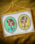 Adam & Steve, Skull Portraits, Framed Giclée Print 7" x 5"