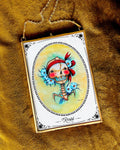 Resist Grandma, Watercolor Skull, Framed Giclée Print 5" x 7"