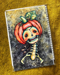Pumpkin Bonnet, Skull Portrait, Giclée Print 4" x 6"
